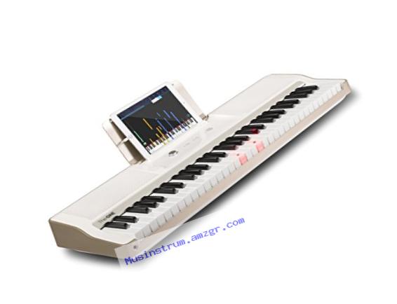 The ONE Light Keyboard 61-Key Portable Keyboard Piano Electronic MIDI Keyboard - White/Gold