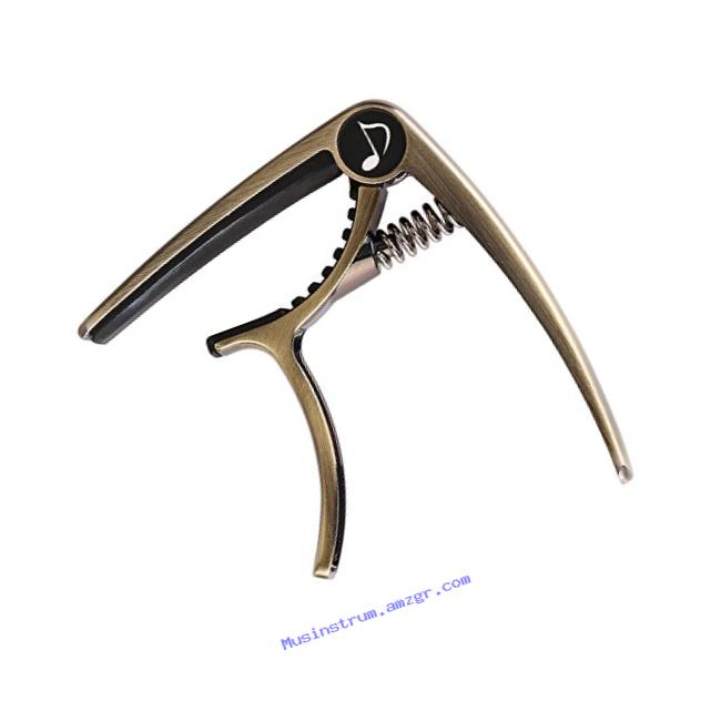 Donner DC-2 One Handed Trigger Guitar Capo for Electric and Acoustic Guitars Cinnamon