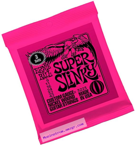 Ernie Ball Super Slinky Nickel Wound Sets, .009 - .042 (3 Pack)