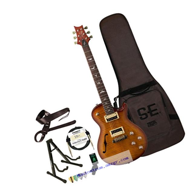 PRS ZM3VS-KIT-1 SE Zach Myers Semi-Hollow Electric Guitar with ChromaCast Accessories, Vintage Sunburst