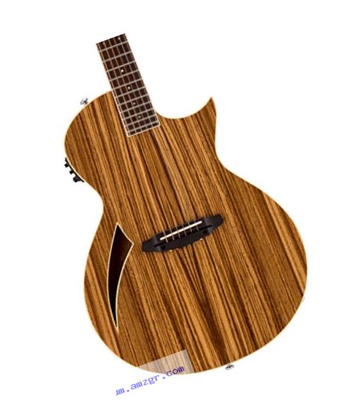 ESP LTL6ZNAT Semi-Hollow-Body Electric Guitar, Zebra Wood Natural